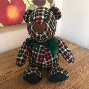 VTG 90’s? GUND Bear Tartan Plaid Green 11”